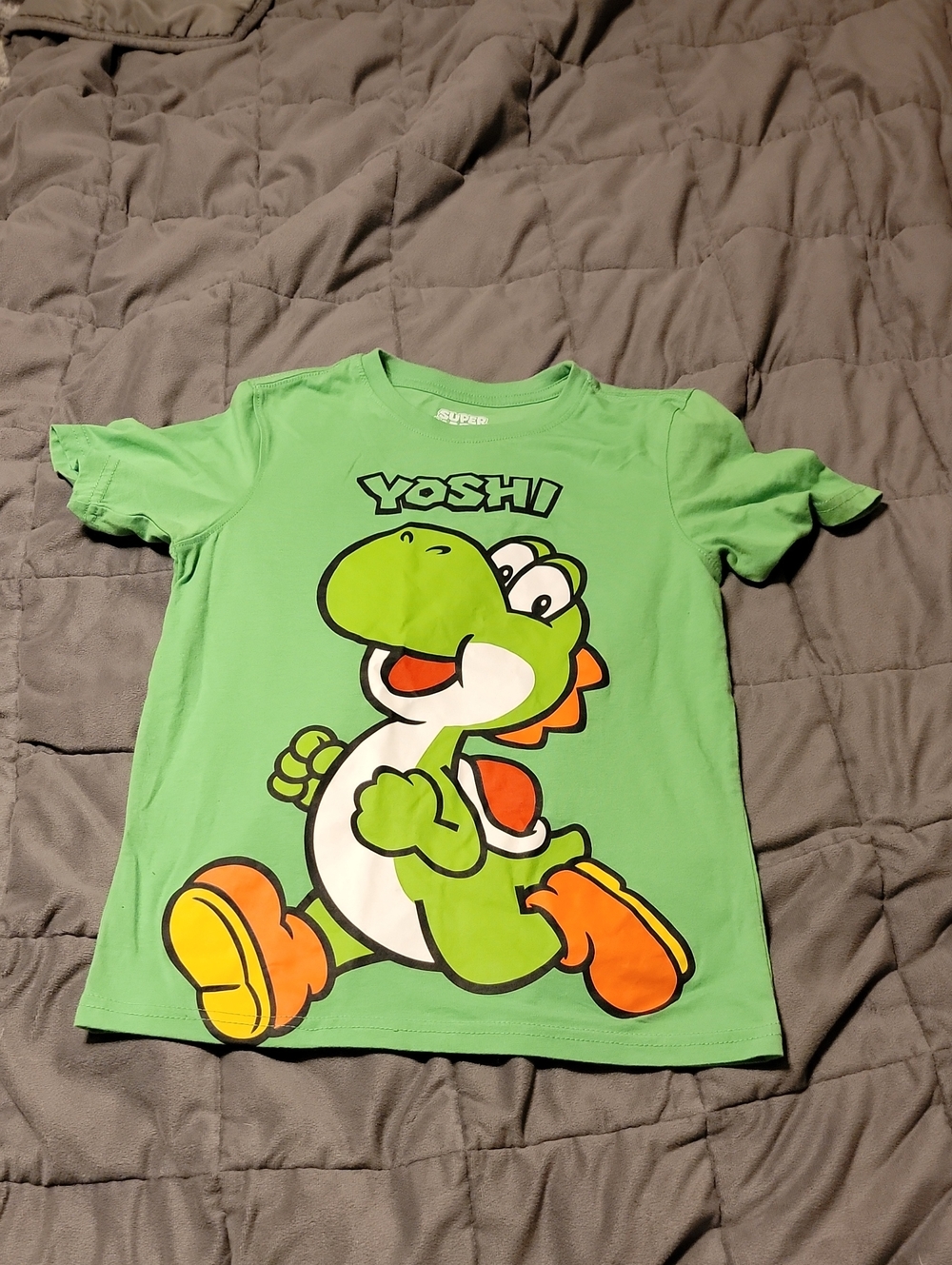 Nintendo Yoshi Green Kids Graphic Tee with Orange Accents
